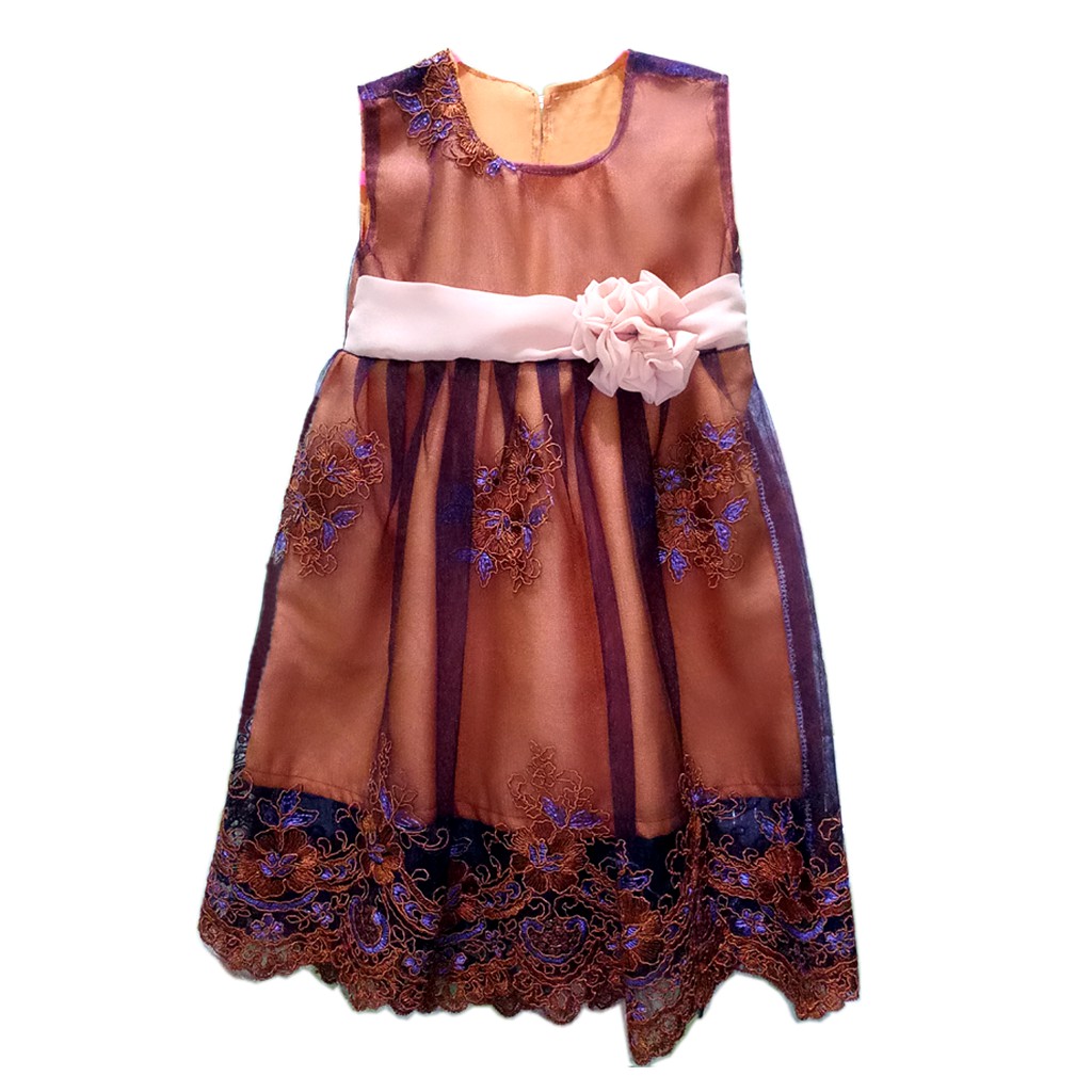 [ EN ] baju gaun pesta ulang tahun anak baju dress anak bahan brukat tile jahitan rapi grosir gaun