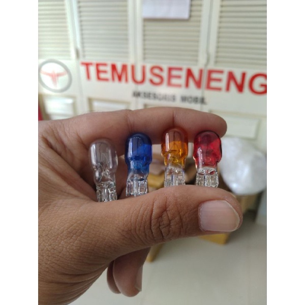 Lampu Bohlam T10 T13 Bohlam Tancap Warna Sen Sein Kota Mobil Motor 10Watt 12V 10W Model Tancep