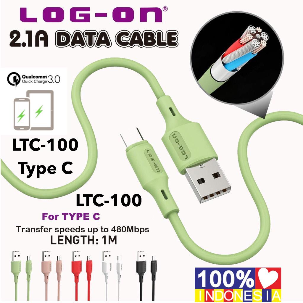 1PCS KABEL LOG-ON 100cm LO-CB28 2.1A KABEL BULAT Micro Usb / Kabel Data Type C Merk Log On Lo-CB28 Fast Charging Up To 2.1A