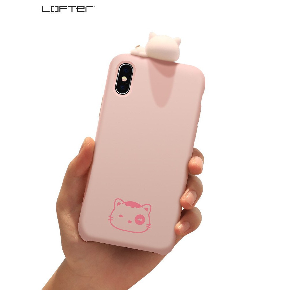 Case Iphone Lofter Cute Case iPhone X Cartoon Shell Liquid Case iPhone XS 10 Protective Back Cover