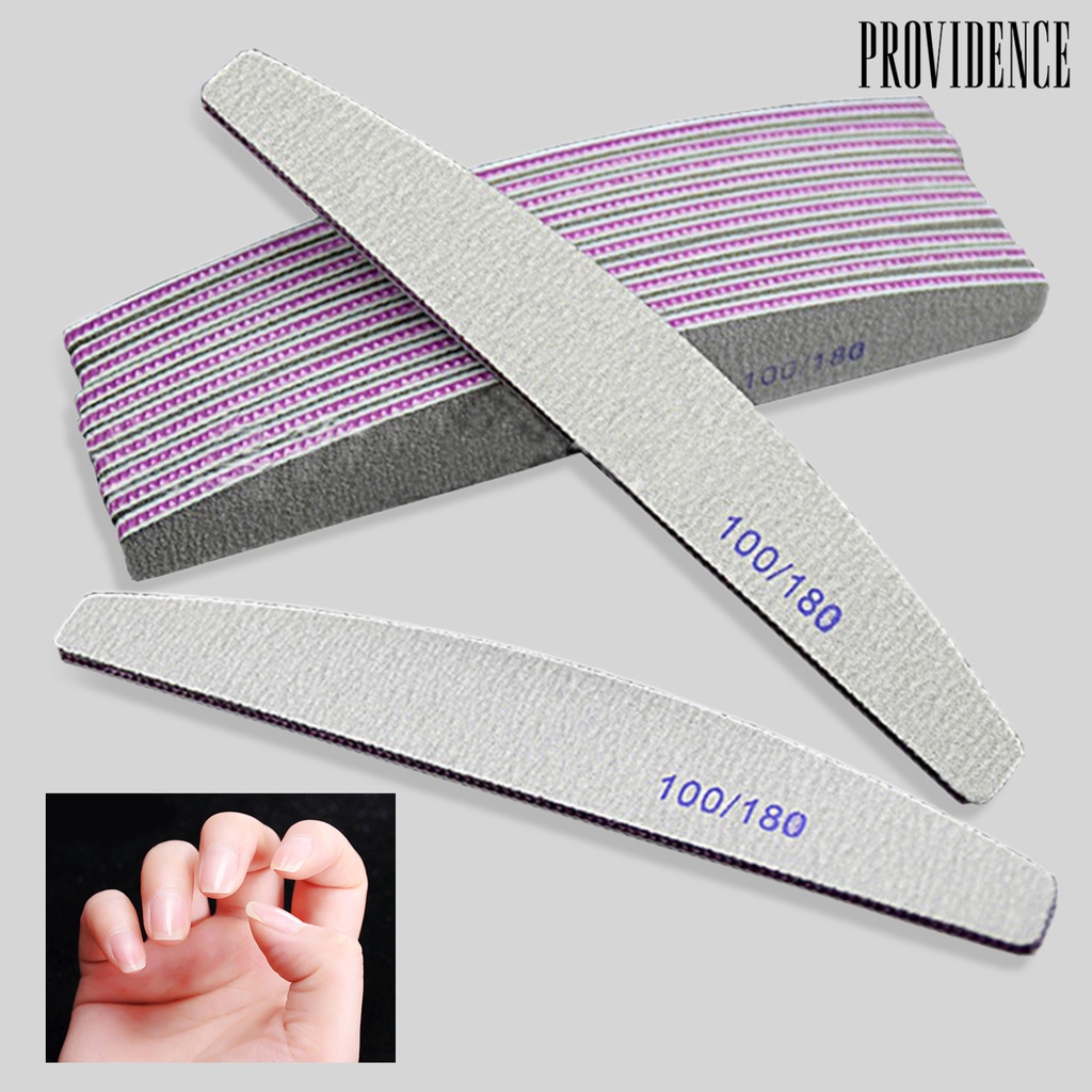 Providence 25Pcs Nail File Smooth Nail Dual Sided Manicure Tools Natural Arylic False Gel Nail File for Salon