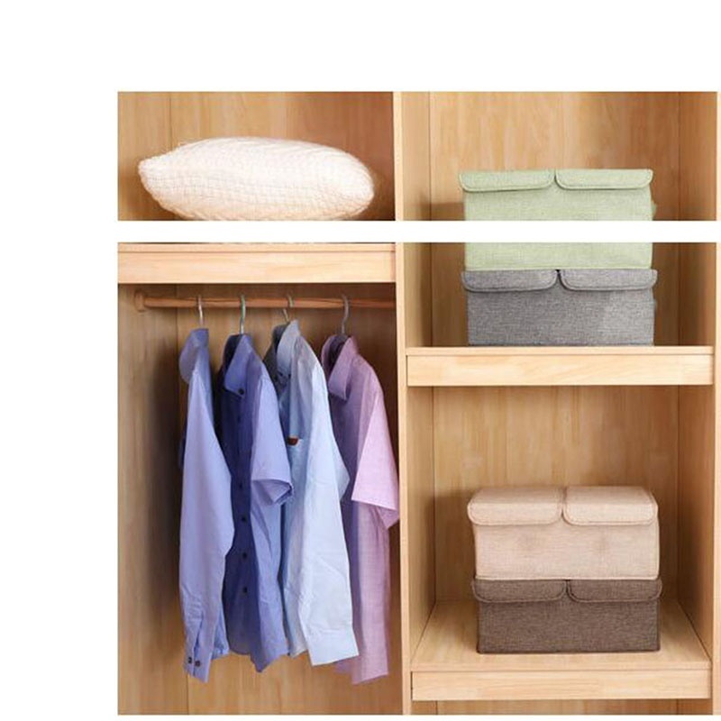 Cotton And Linen Cloth Double Cover Clothes Storage Box Clothing Storage Box Folding Toy Storage Box Underwear Storage Box Shopee Indonesia