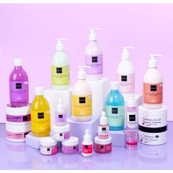 [SCARLETT LENGKAP] SCARLET WHITENING BODY LOTION, BODY SHOWER, BODY SCRUB , FACIAL WASH ORI