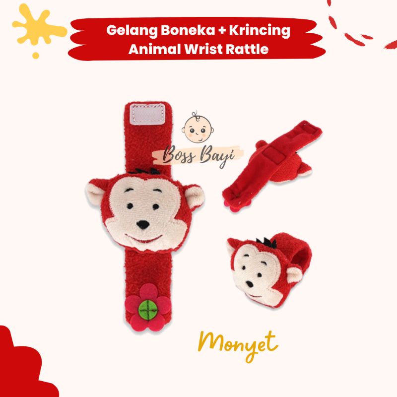 Mainan Gelang Boneka Bentuk Hewan / Rattle Gelang Bayi