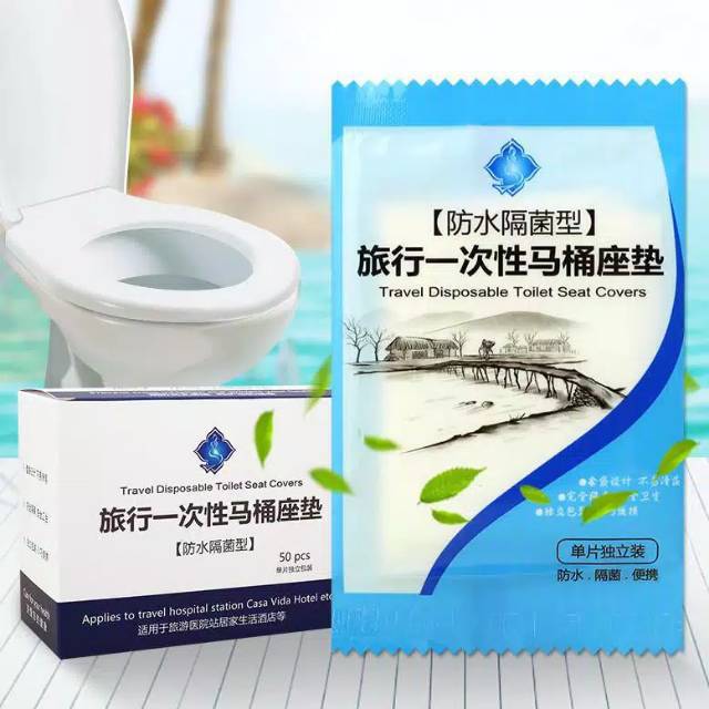 Disposable Travel Toilet / Tisu Toilet Seat Traveling / Plastik Tatakan Dudukan WC