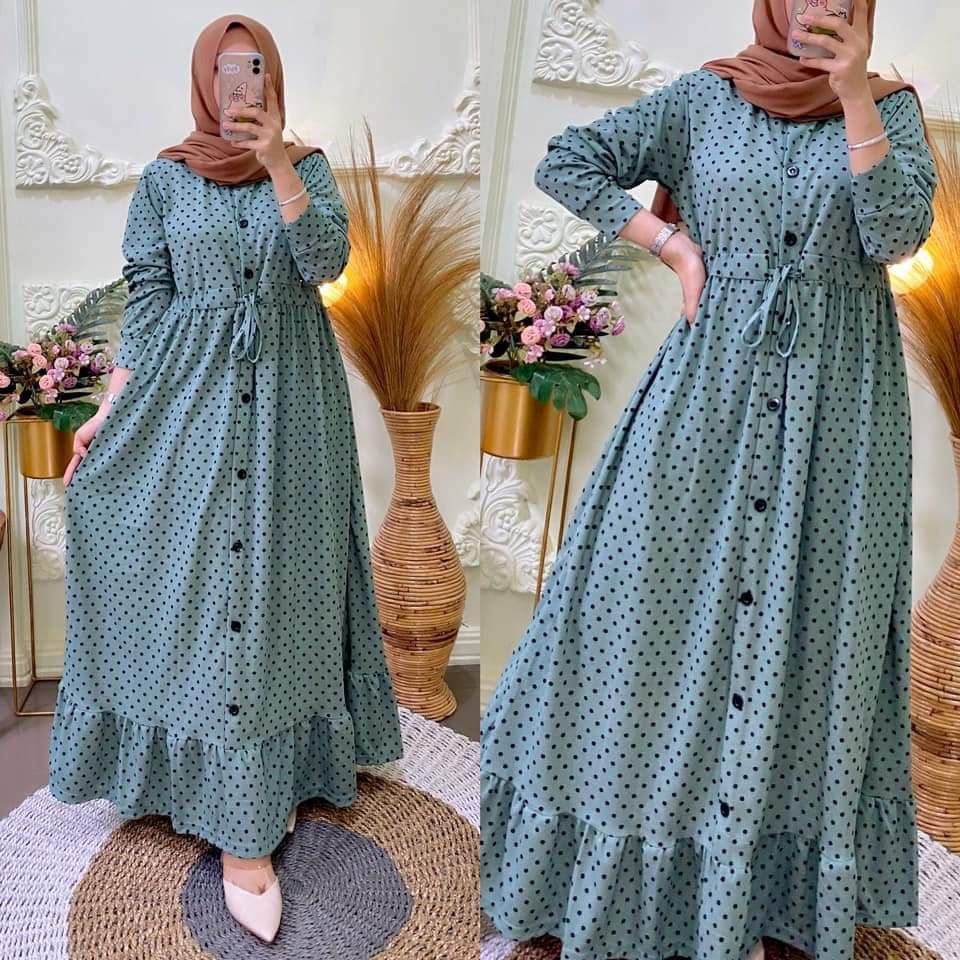 TERLARIS !! GAMIS VOXY  POLKA KANCING // GAMIS POLKA PREMIUM BEST SELLER