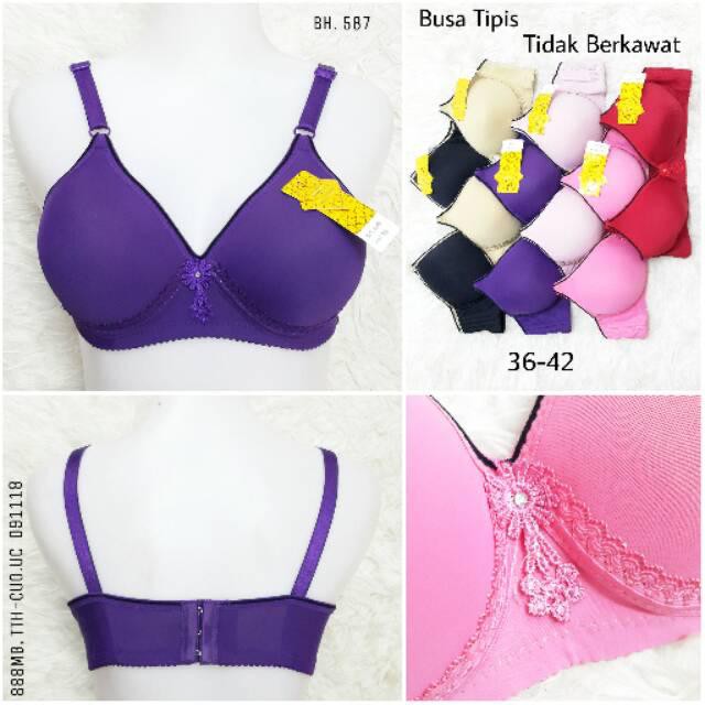 BH SUPER SOFT KAIT 3  | BRA KAIT 3 CUP B BUSA TIPIS  Bra/BH Busa Tipis Tak Berkawat Nilon Polos Brukat Kait 3