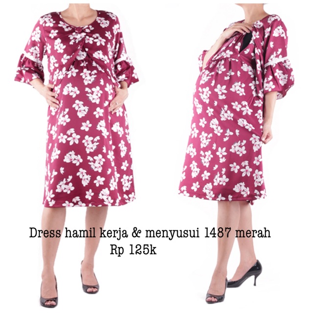 Baju hamil / dress menyusui 1487 merah