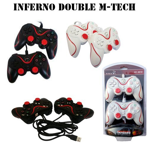 M-TECH Gamepad USB PC Double Getar M-TECH Inferno SY-881D Gamepad Setik Double Hitam