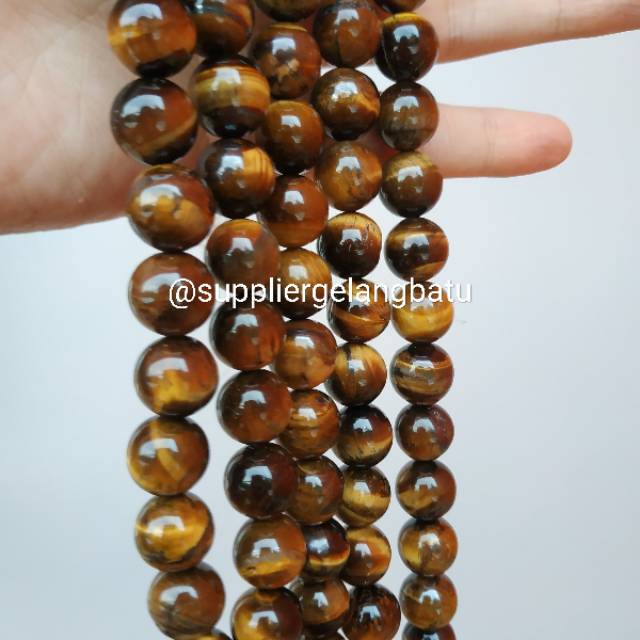 brown tiger eye biduri sepah coklat mata singa 14mm natural akik