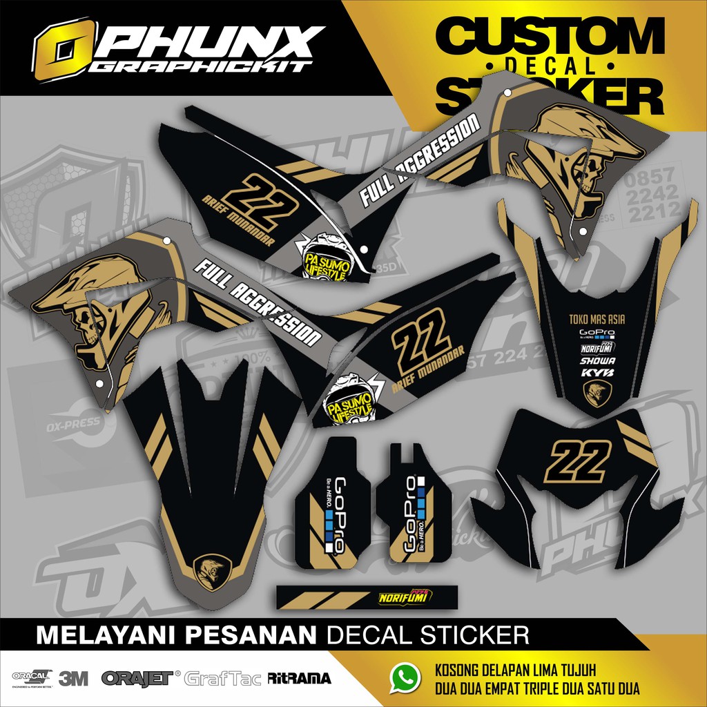 Stiker Decal Custom crf 150 L motocross sticker sticker variasi sticker stiker trail adventure (14)