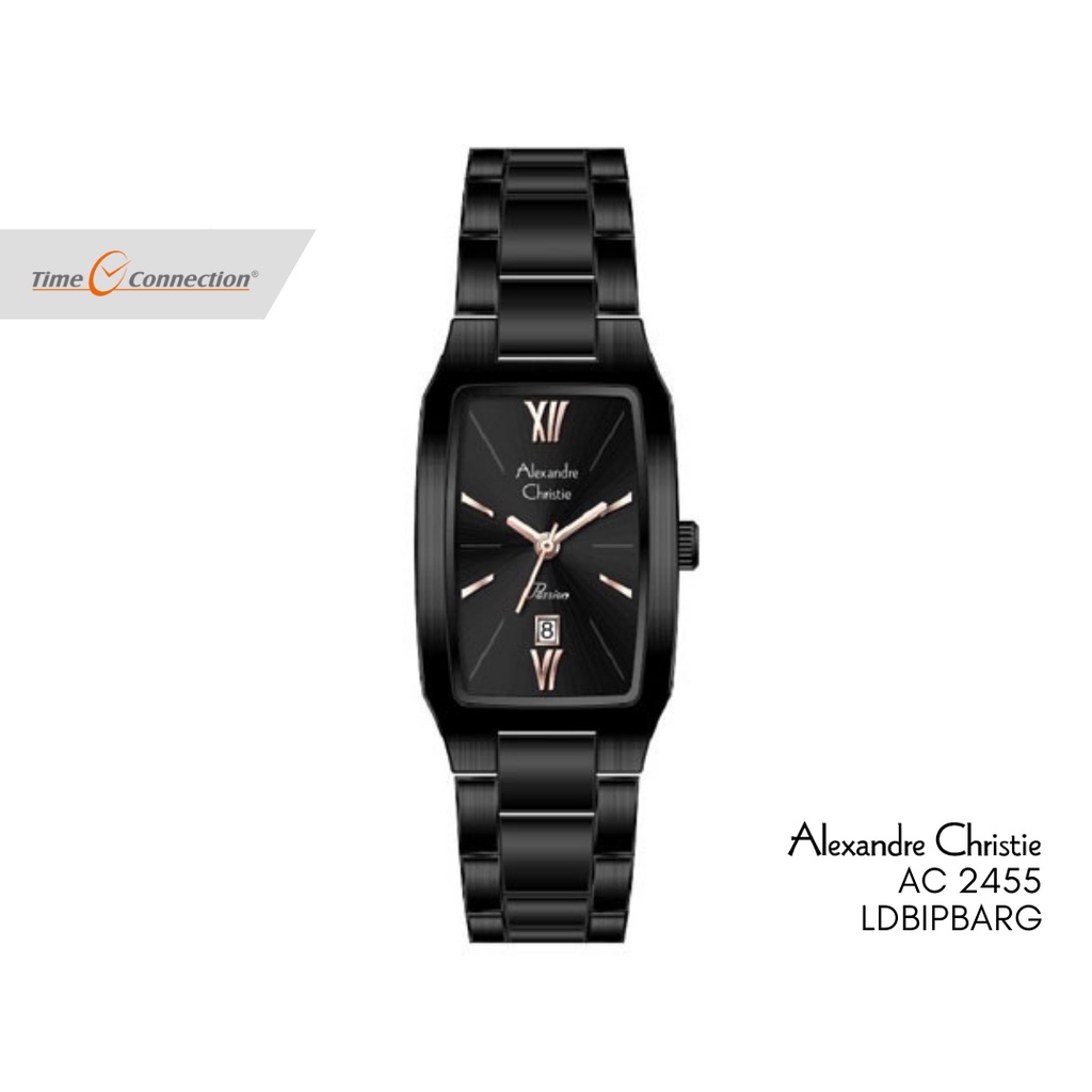 Alexandre Christie AC 2455 LDBIPBARG Hitam Aksen Rosegold Original / Jam Tangan Wanita Rantai / Blac