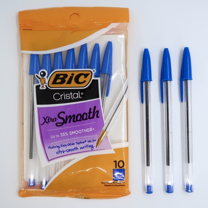 

(TERLARIS) BIC Cristal Xtra Smooth Ball Pens 1mm 10pcs