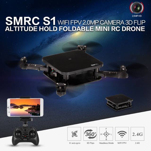 DRONE LIPAT MINI SMRC S1 Mini RC Quadcopter Drone Foldable Camera 2MP Wifi
