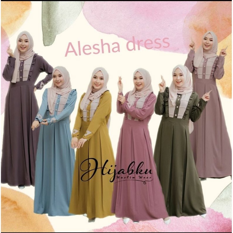 alesha dress by hijabku/gamis dewasa/gamis ori