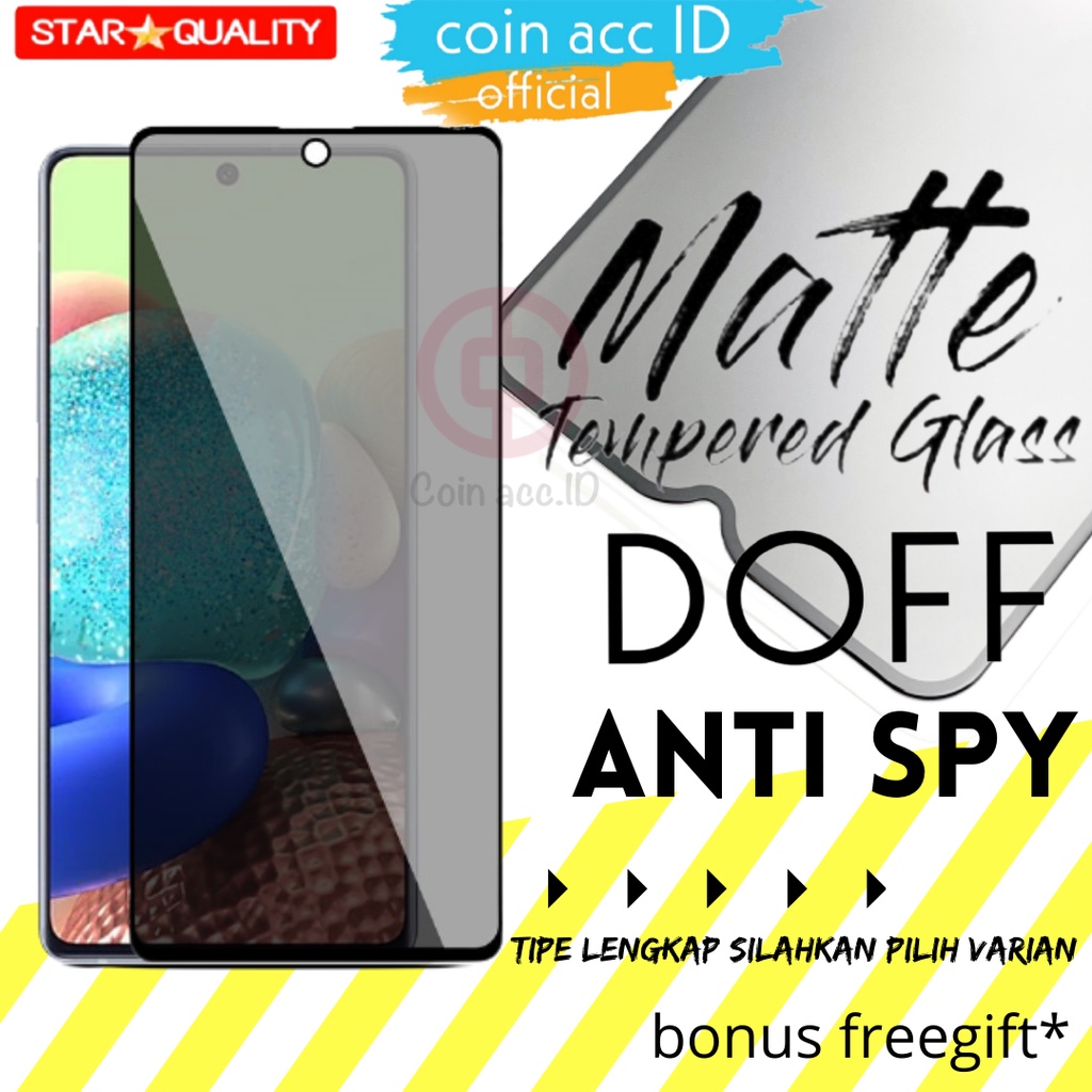 ANTI SPY MATTE XIAOMI tempered glass Redmi 10C/10A/10 5G 4G/9A/9C/9T/NOTE 9/8A pro/7/MI 11 lite /11T pro/POCO X3/M3/F3/F2 | CERAMIC PRIVACY spay hitam doff