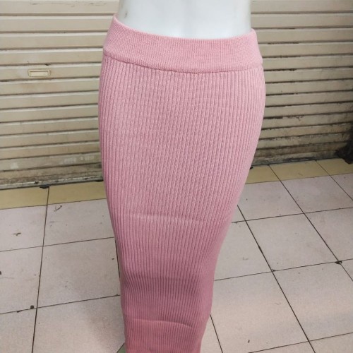 rajut premium, rok span rajut, rok rajut, rok knit rajut premium ALLSIZE BY GALLERAJ-DUSTY PINK