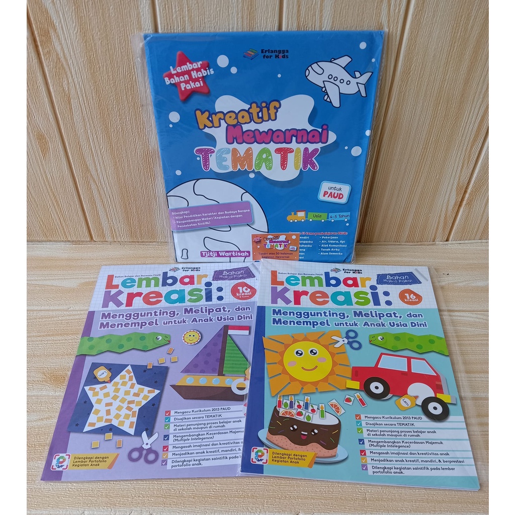Lembar Kreasi Menggunting, Melipat, dan Menempel untuk PAUD