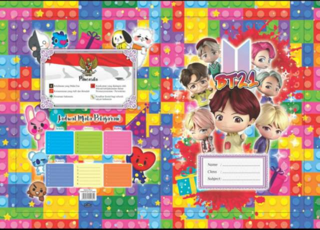 SAMPUL BUKU TULIS BT21 1pak isi 20