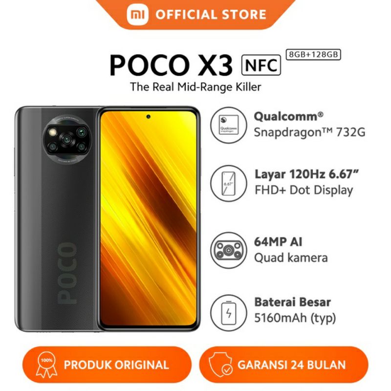 POCO X3 NFC RAM 8/128 GB GARANSI RESAMI
