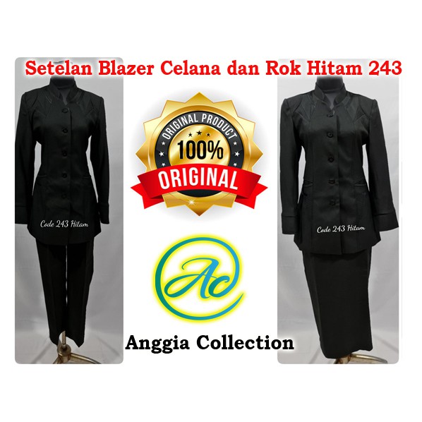 setelan blazer hitam Rok Dan Celana-Blazer azkia-seragam Guru dan PNS-Pakaian Pemda terbaru-blazer terbaru