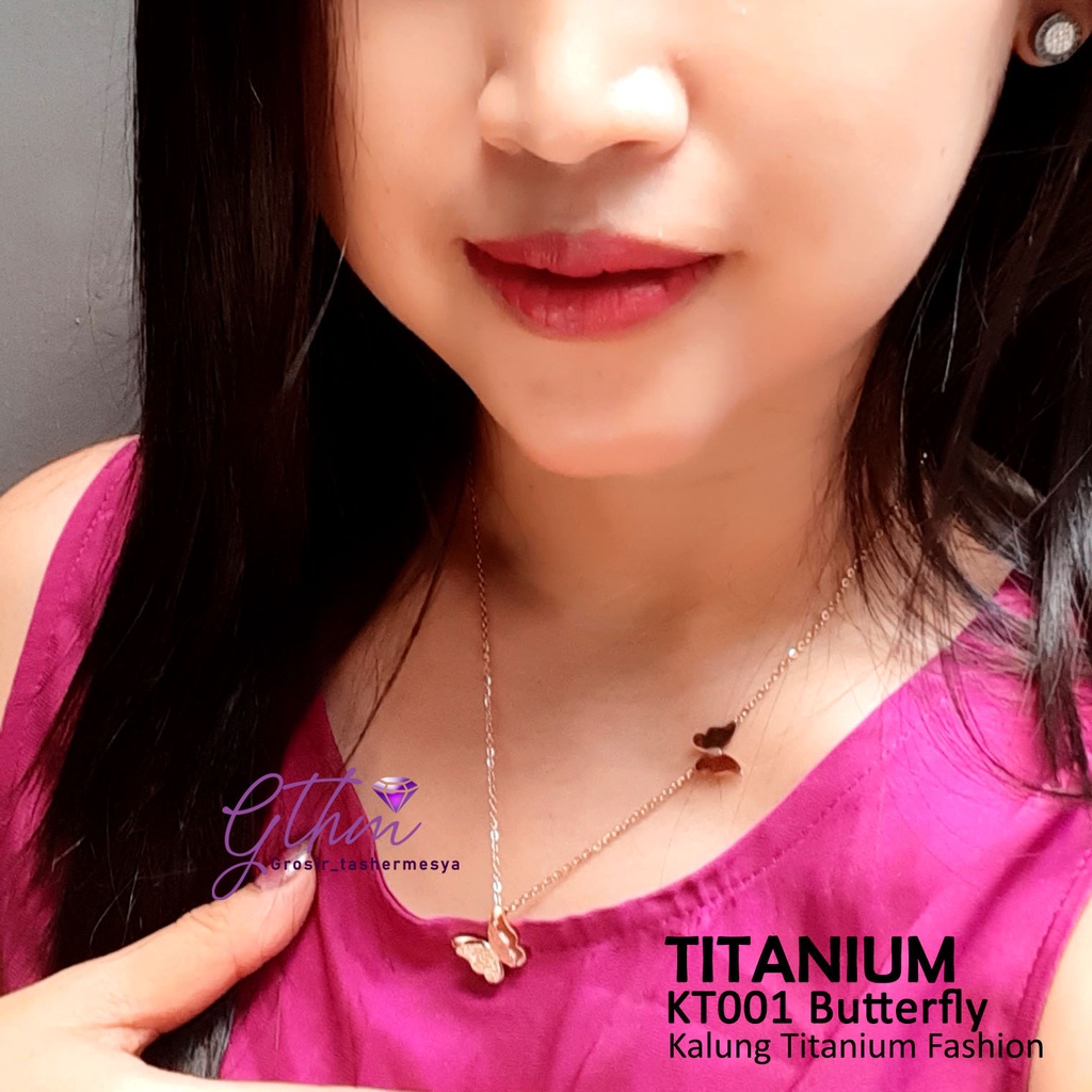 Gthm Kalung wanita titanium kupu-kupu butterflies kt005 style korea