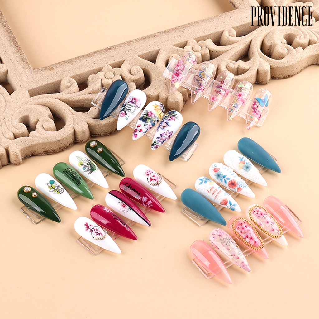 Providence Stiker Kuku Motif Bunga / Daun / Burung / Butterfly Untuk Dekorasi Nail Art / Manicure DIY