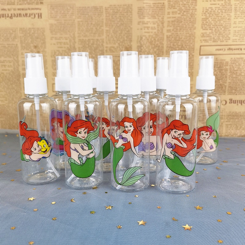 Magic789 Portable Cartoon Mermaid Princess Spray Bottle 100ML Plastic Travel Size Bottles for Cosmetic Perfume