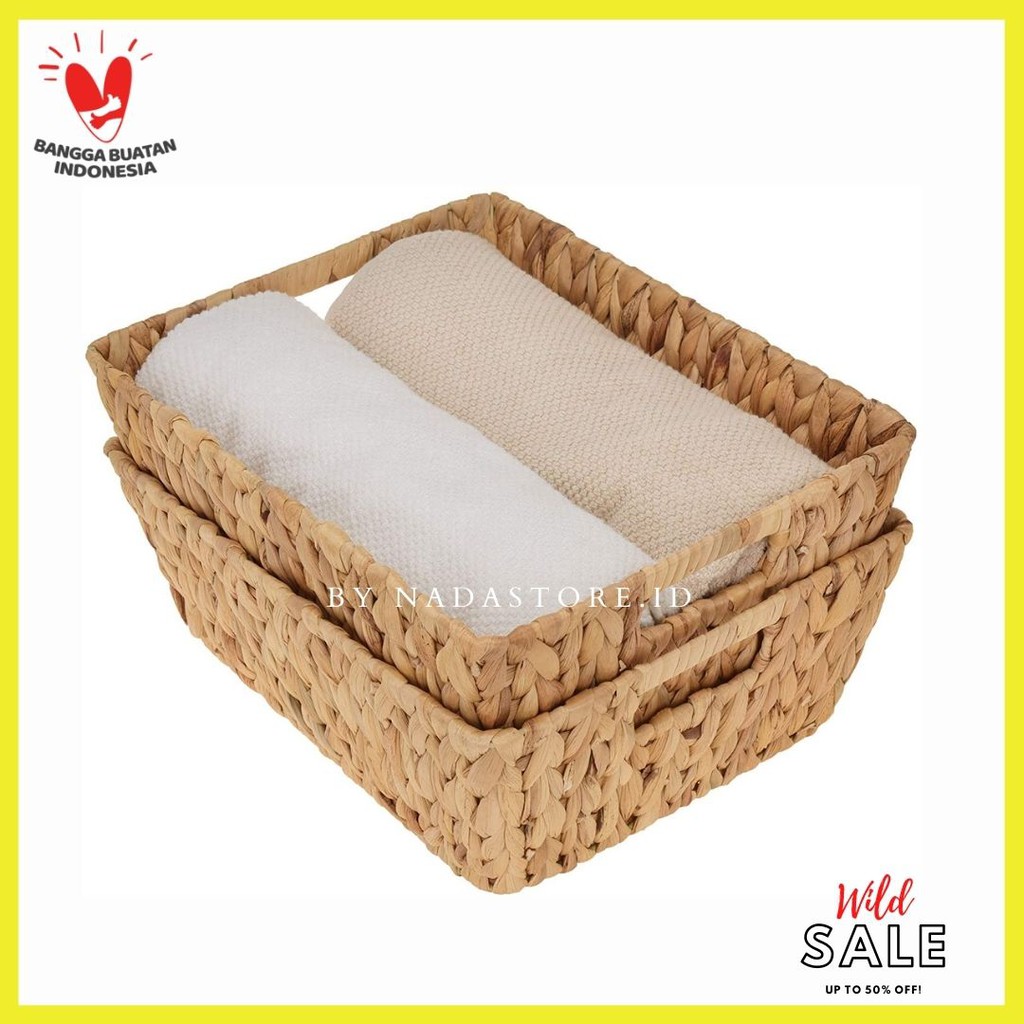 Keranjang anyaman enceng gondok Trapesium , Storage Basket Water Hyacinth , Tempat Buah BW-002