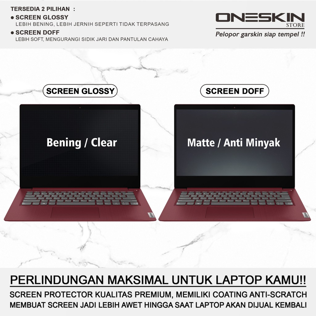 Garskin Sticker Laptop Pelindung Screen Keyboard Protector Lenovo Yoga Slim 7 7i-13 13ITL5 Carbon-13 13ITL5 Gambar Full Body Silikon Bening Glossy