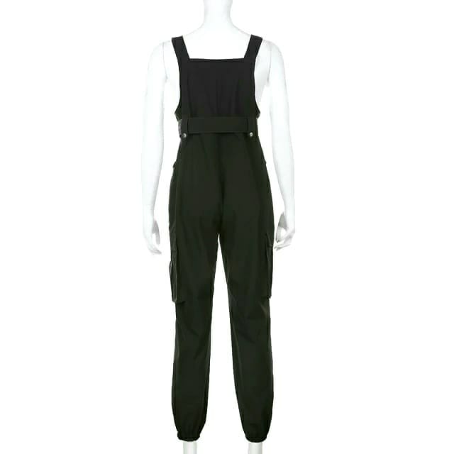 Overall jumpsuit Bibs mataya belt wanita