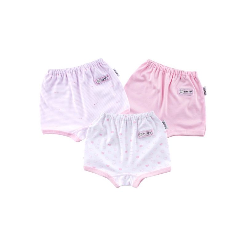 Fluffy CELANA PENDEK Bayi NB S M L (3pcs/pack) Mix Unisex