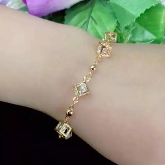 Xuping Gelang tangan dewsa dadu gold dilapisi emas 24k