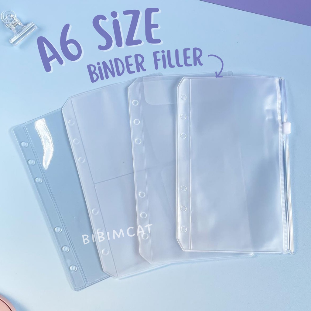 

(A6 Size) Sleeve Ziplock / Kertas Binder File Organizer 6 Ring (Min 5 Lembar)