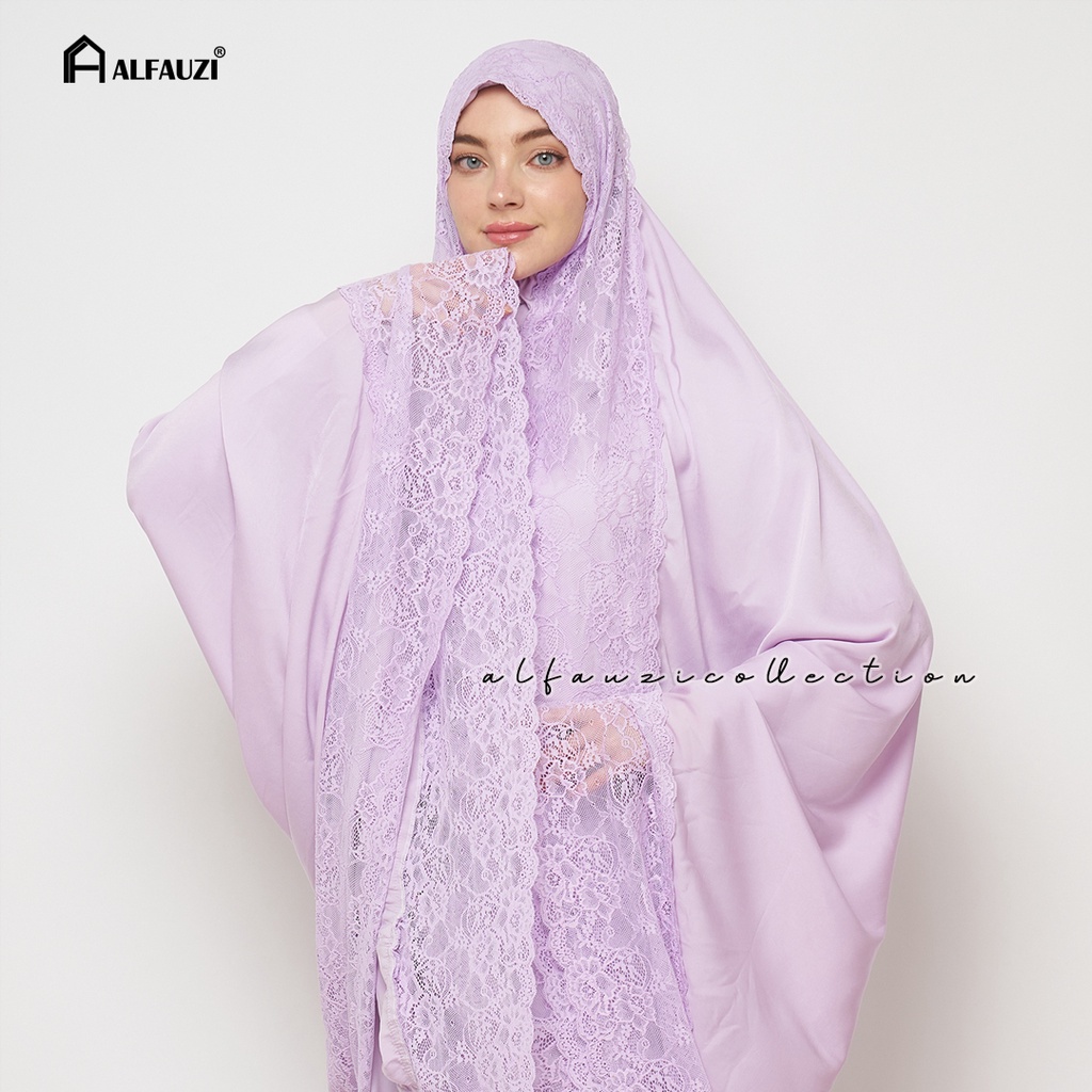 ALFAUZI - Mukena  Silk premium full lace / mukena dewasa / silk premium /mukena jumbo