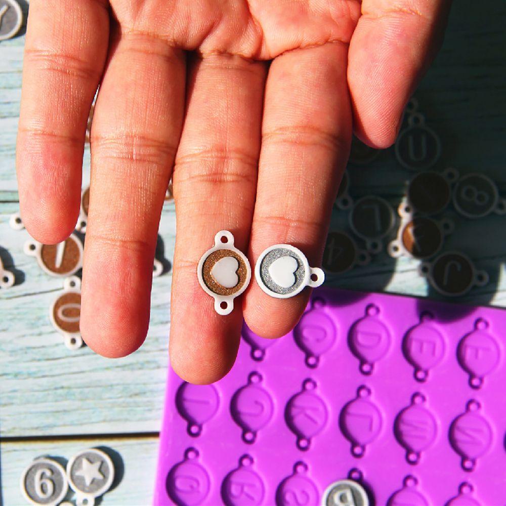 Solighter Huruf Cetakan Silikon DIY Alfabet Manik Membuat Perhiasan Alat Kalung Liontin