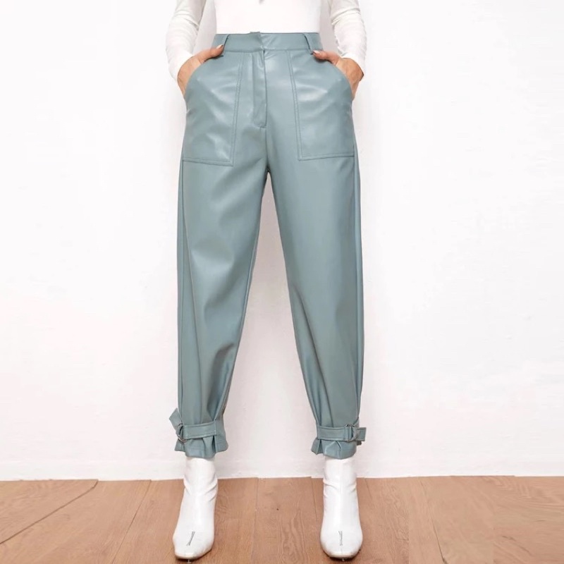 celana kulit wanita / Pants leather standar buckle kyle