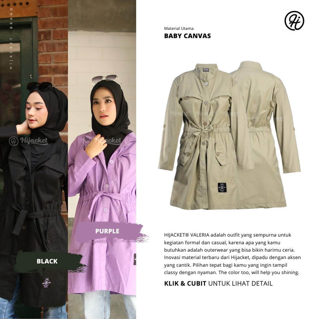 ✅Beli 1 Bundling 4✅ Hijacket VALERIA Original Jacket Hijaber Jaket Wanita Muslimah Azmi Hijab-5