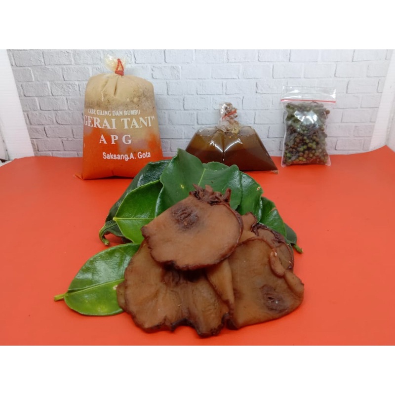 

bumbu lengkap saksang/Gota+andaliman+kelapa gongseng