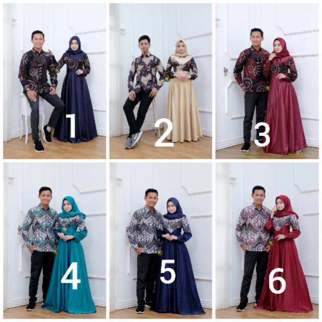 COUPLE KELUARGA  MUSLIM SARIMBIT NIBRAS 70 BAJU  LEBARAN  