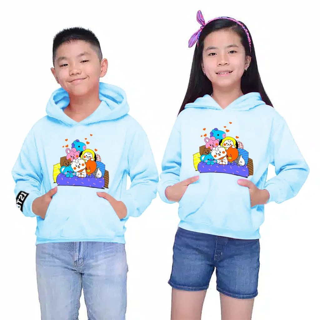 Hoodie Anak/Sweater Anak/Sweater/Hoodie/Hoodie Kids BTS BT21/BT21 Kids/Bisa COD