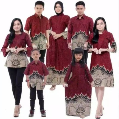 Couple Keluarga Sania Ruffle Batik Keluarga Motif Mowo Abang
