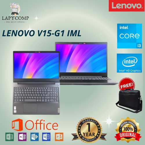 Laptop Murah Ram Tinggi 12Gb For Gaming -Lenovo V15-G1 Core i3 Hdd 1Tb  ( Intel Core i3-10110U/12Gb/256Gb/15.6&quot;)