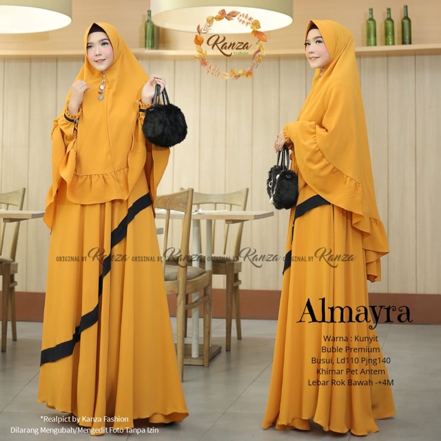 ALMAYRA SYARI SET KHIMAR BUSUI - DRESS GAMIS WANITA MUSLIMAH PREMIUM ORIGINAL BY KANZA FASHION (COD)