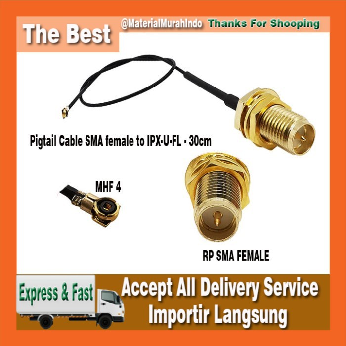 Pigtail Cable SMA female to IPX-U-FL - 20cm