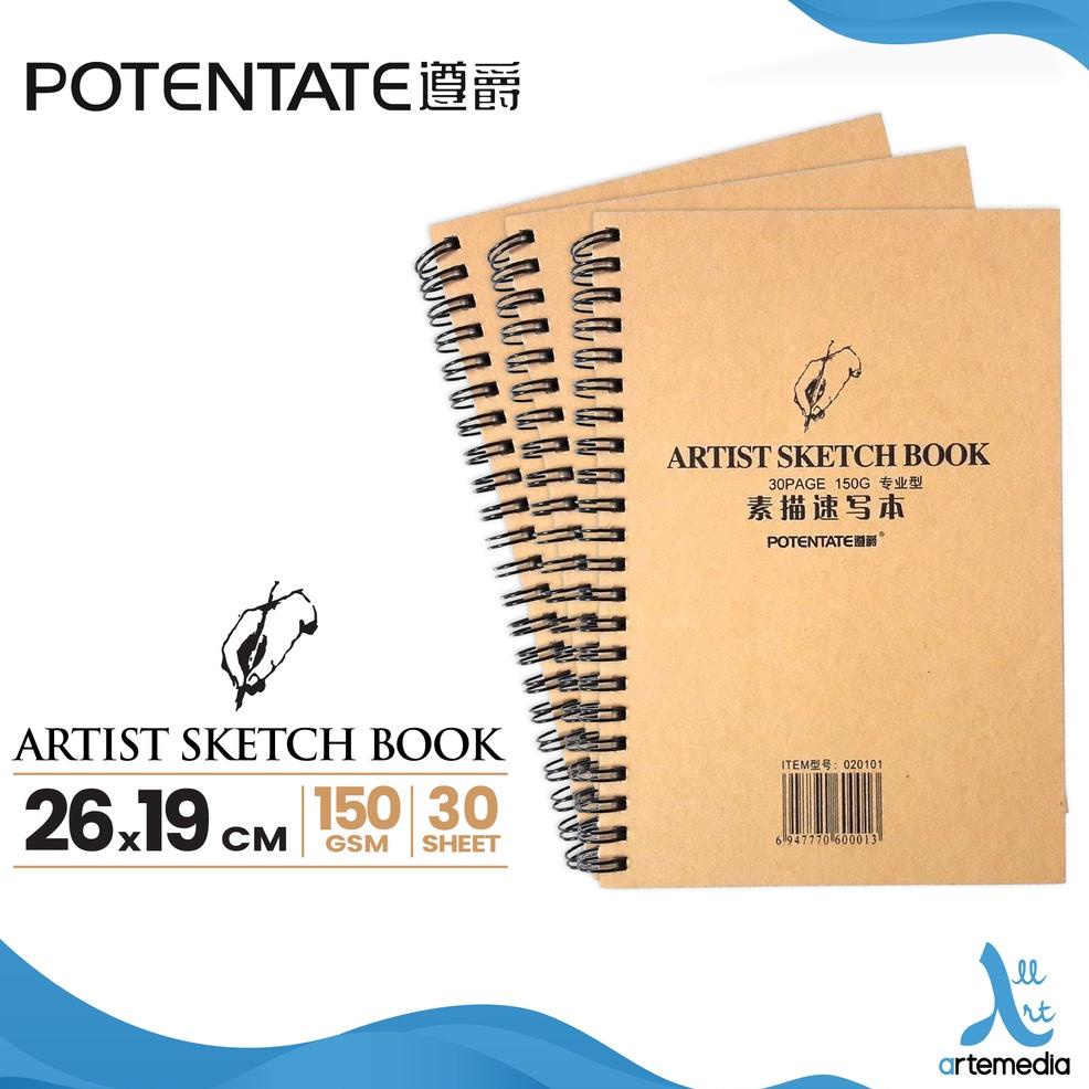 

[PRODUK HTREE] Buku Sketsa Potentate Artist 19x26cm Wire Bound Sketchbook PFS