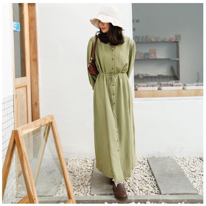 SEO Midi Dress / Midi Dress Crinkle Airflow / Premium Dress Crinkle Airflow / Midi Dress Korean Styl