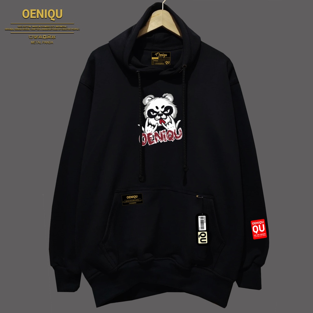 HOODIE PRIA SIZE JUMBO L-XL-XXL-XXXL-XXXXL-XXXXXL BAHAN TEBAL MOTIF METAL PANDA