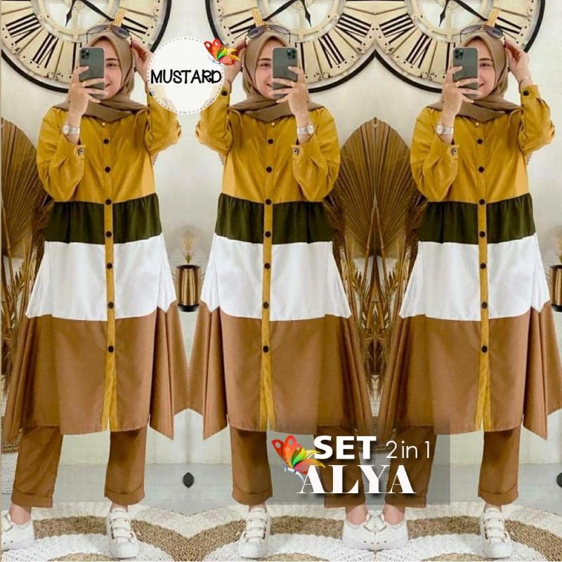 Jc Set Alya / Baju Setelan Tunik Wanita Dewasa Kekinian Terbaru 2021