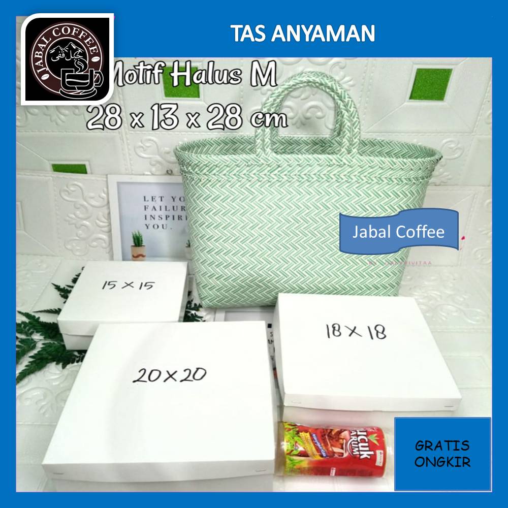 Tas Anyaman Plastik Motif Halus Kecil Size M / Tas Anyam Untuk Belanja / Tas Berkat Hajatan M 03